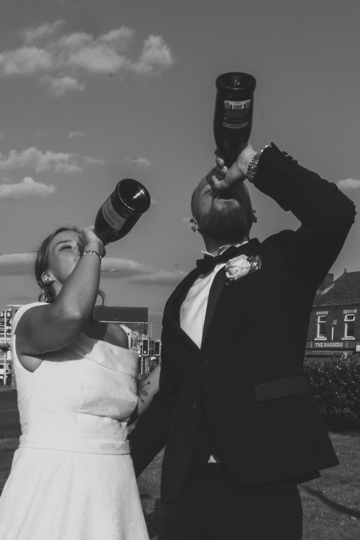 Bride & Groom celebrating getting married